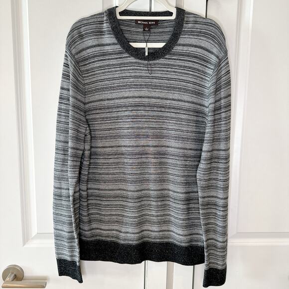 MICHAEL KORS -NwoT- Links Stripe Crew Neck Sweater | Large - Picture 2 of 9